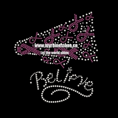Believe Pink Ribbon Heat Rhinestone Transfer