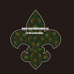 Custom Fleur De Lis Rhinestone Motif Iron On Hot Fix Transfer Design For Shirt