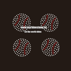 Baseball Hot Fix Motif Rhinestone Heat Transfer Iron On T-shirt