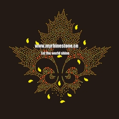 Fleur-de-lis Leave Hot Fix Rhinestone Transfer