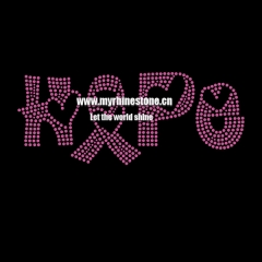 Breast Cancer Ribbon Hope Hot Fix Rhinestone Heat Transfer for Clothing