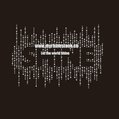 Custom Letters SHINE Motif Hot Fix Spark Motif Rhinestone Heat Transfer Iron on T-shirt