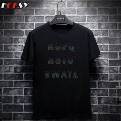 Custom Colorful Alphabet Hot Fix Motif Iron on Applique Rhinestone Heat Transfer for T-shirt