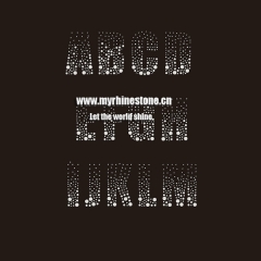 Custom Letters Hot Fix Motif Iron Applique Rhinestone Heat Transfer For Clothing