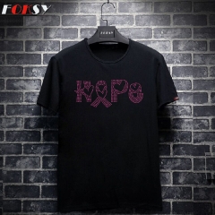 Breast Cancer Ribbon Hope Hot Fix Rhinestone Heat Transfer for Clothing