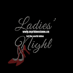 Custom High Heel For Ladies Night Motif Hot Fix Rhinestone Heat Transfer
