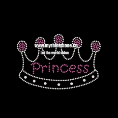 Beautiful Crown Hot-fix Rhinestone Motif Design Iron on Transfer for Clothing