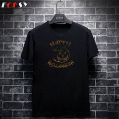 Pumpkin Hot Fix Motif Rhinestone Transfer Iron on T-shirt for Halloween