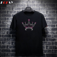 Bling Wholesale Crown Rhinestone Hotfix Motifs Iron on Transfer for Clothing