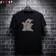 Crystal Rhinestone Ghost Hot Fix Motif Iron on Transfer for Halloween
