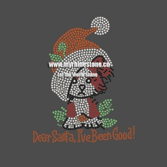 Dear Santa I will be Good Heat Rhinestone Motif