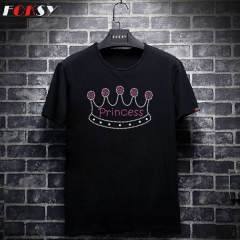 Beautiful Crown Hot-fix Rhinestone Motif Design Iron on Transfer for Clothing