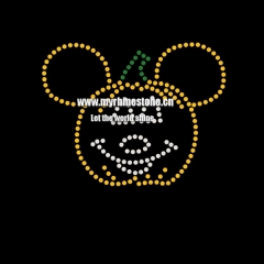 Custom Pumpkin With Cute Ears and Smile Face Motif Rhinestone Heat Transfer Iron on T-shirt for Halloween Holiday