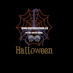 Custom Spider Hot Fix Motif Rhinestone Heat Transfer Iron on T-shirt for Halloween Holiday