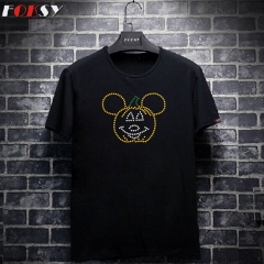 Custom Pumpkin With Cute Ears and Smile Face Motif Rhinestone Heat Transfer Iron on T-shirt for Halloween Holiday