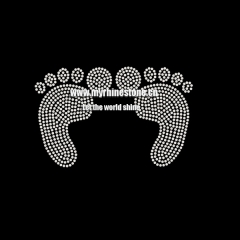 Two Soles Moitf Hot Fix Crystal Strass Rhinestone Transfer Iron on T-shirt for Kids