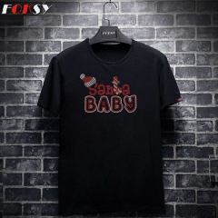 Custom Hotfix Letter Santa BABY Motif Rhinestone Heat Transfer Design Iron on for Kids