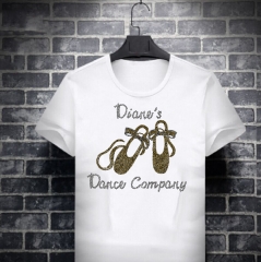 Custom Diane's Gymnastic Dance Shoes Motif Hot Fix Rhinestone Heat Transfer