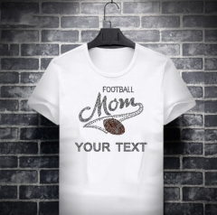 Football Mom Iron on Rhinestone Transfer