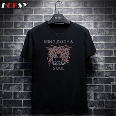 Custom Mind Body and Soul Motif Hot Fix Rhinestone Heat Transfer for Clothing