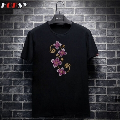 New Unique Simple Flower Hotfix Motif Designs Rhinestone Transfer For T-shirt