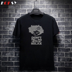 Custom Afro Girl Don't Tell Me To Relax Motif Hot Fix Strass Rhinestone Heat Transfer Design Iron on Clothing