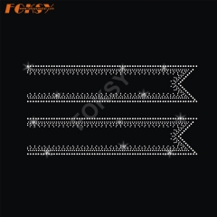 Bling Crystal V-cut All Stars New Design Cheer Bow Strip Hot Fix Rhinestone Iron on Transfer