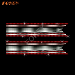 All Stars Cheer Bow Strip Crystal Rhinestone Heat Transfer Hot Fix Design Iron on