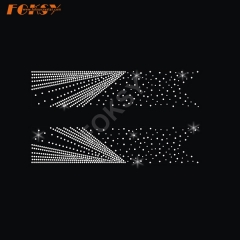 New Coming Hot Sale Bows Motif Hotfix Rhinestone Heat Transfer for All Stars Cheer Team