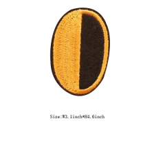 Custom Orange Number 0 Embroidery patch Black Edge with Iron on Backing