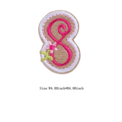 Custom Lovely 8 Motif Iron on Embroidery patch
