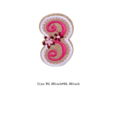 Custom Lovely 3 Motif Iron on Embroidery patch