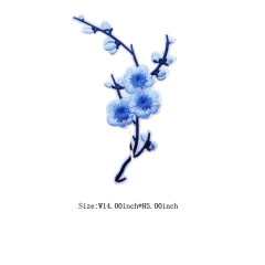 Custom Beautiful Blue 3D Flower Iron on Embroidery patch