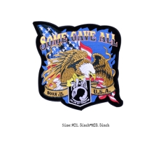 Custom Falcon Motif Embossed Iron on Embroidery patch