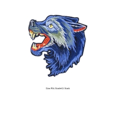 Wholesale Blue Wolf Design Embossed Soft Custom Patch