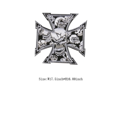 Custom Corss Skull Iron on Motif Embroidery patch