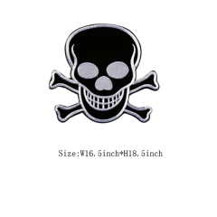 Custom Black Skull Iron on Motif Embroidery patch