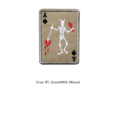 Custom Heat Seal Heart A with Skull Motif Embroidery patch
