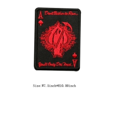 Custom Heat Seal Heart A with Reaper's Scythe Embroidery  patch