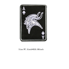 Custom Black Heat Seal Spade A Motif Embroidery patch