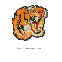 Wholesale Custom Tiger Head Motif Embroidery Patch with Glue Back