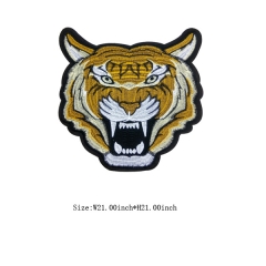 Wholesale Custom Tiger Head Motif Embroidery Patch with Glue Back