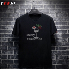 Wholesale Merry Christmas Cups Motif Rhinestone Heat Transfer