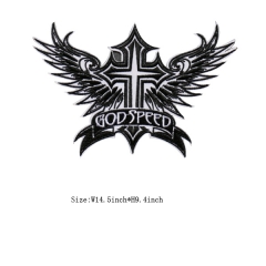 Custom Heat Seal Cross Embroidered Patch For Clothes