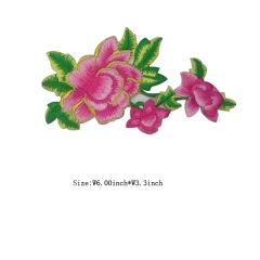 Custom Flower Motif Embroidery patch with Glue Back