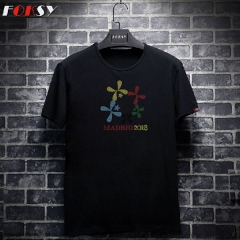 Custom Madrid 2018 Hot Fix Motif Rhinestone Heat Transfer for T-shirt