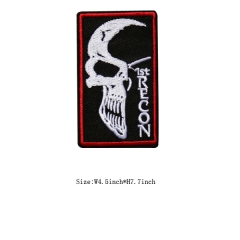 Wholesale Heat Seal Skull Poker Motif Embroidery patch