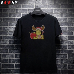 Custom Cute Cow Wearing Christmas Hat Hot Fix Motif Rhinestone Transfer