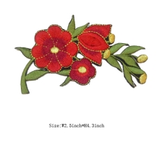 Roses Flower Motif Iron On  Embroidered Patch