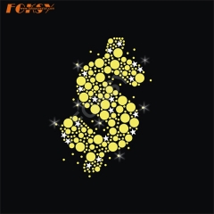 $ Dollar Heat Rhinestone Transfer